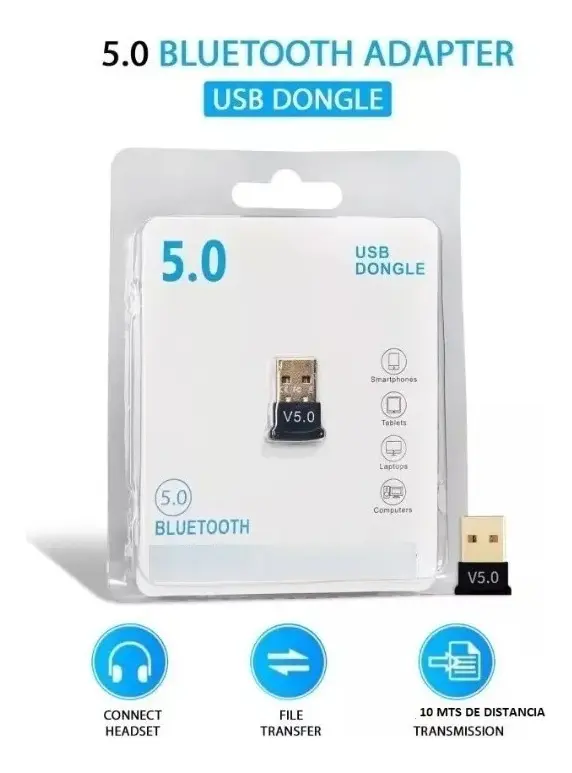 Adaptador Bluetooth USB V5.0 Dongle para PC Notebook